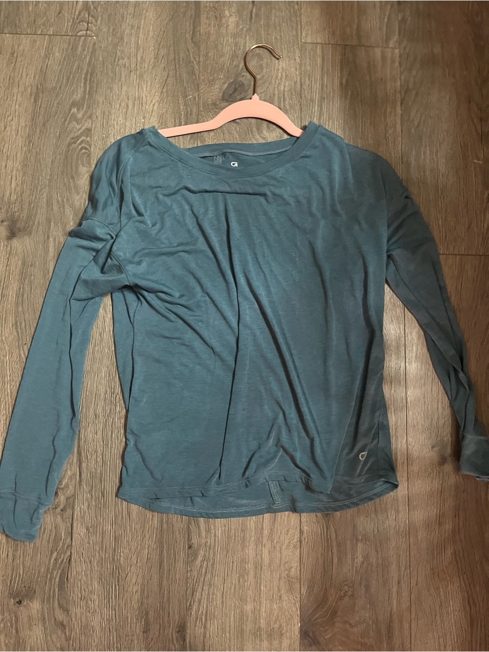 GAP Women's Long Sleeve Tee in Teal Blue